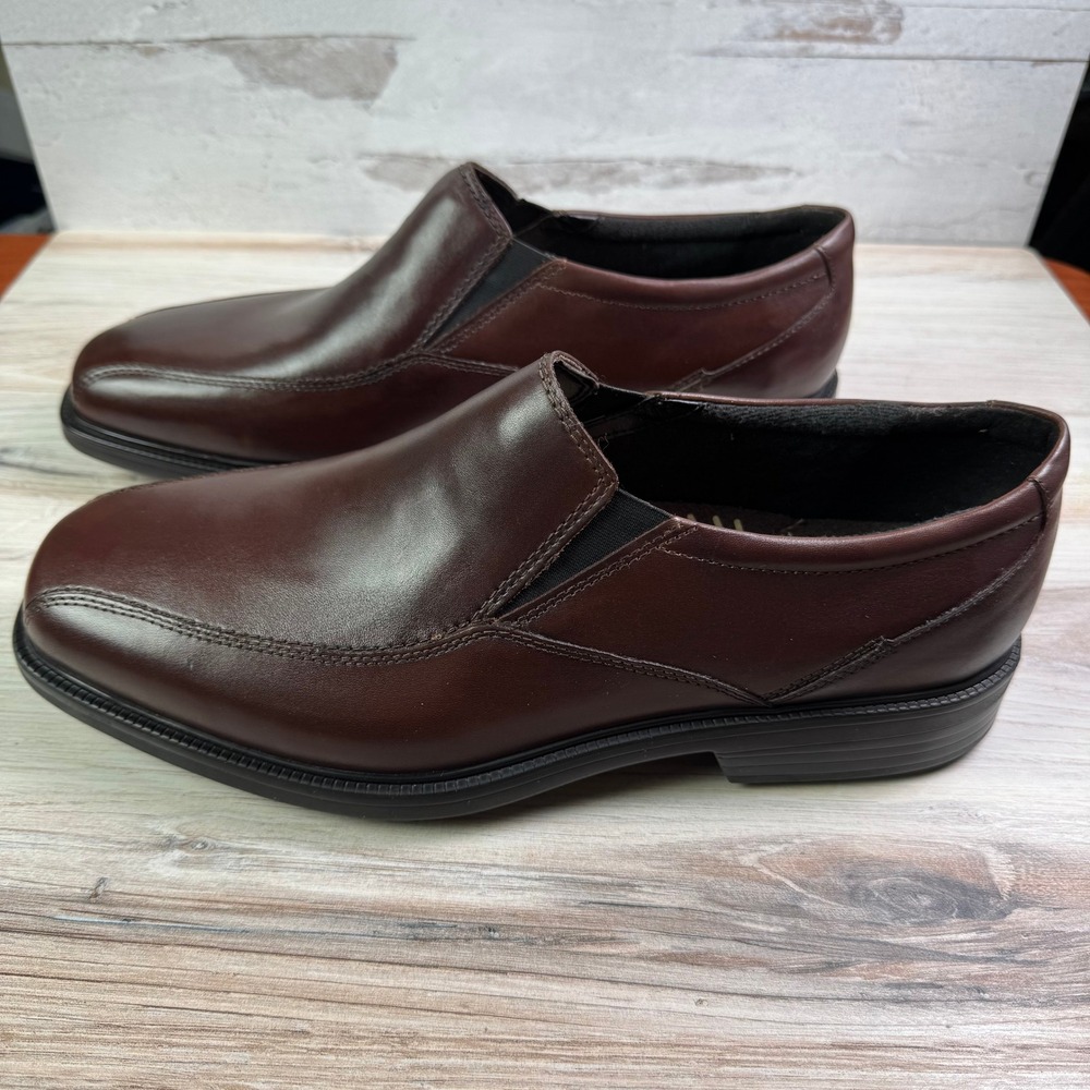Bostonian Flexlite Bolton Mens Brown Leather Slip On Loafers Dress Shoes 12 XW - Picture 3 of 9